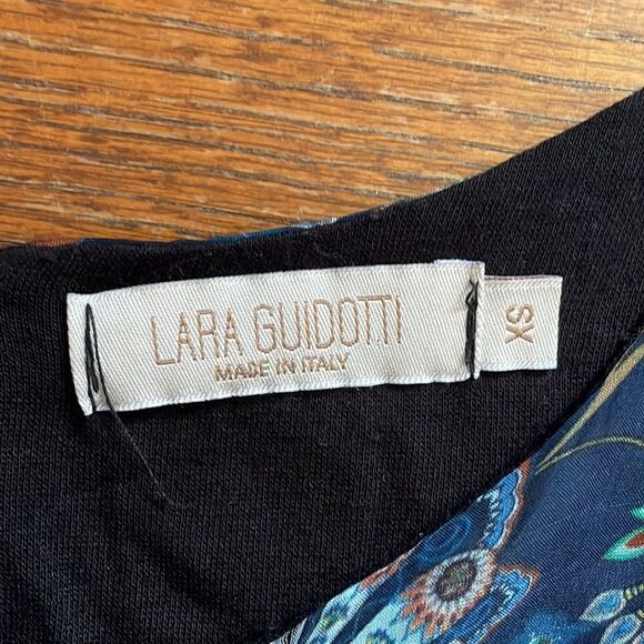 Lara Guidotti Navy Silk Patterned Maxi Dress - Picture 2 of 10